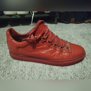 Red leather Balenciaga sneakers